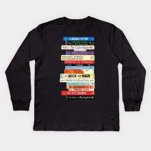 Banned Books Stack Kids Long Sleeve T-Shirt